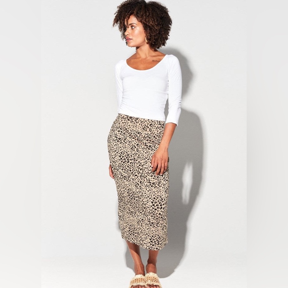 NWT Maxi Bamboo Whitney Tube Skirt in Brown Leopard, Size Medium/Large (12-14)